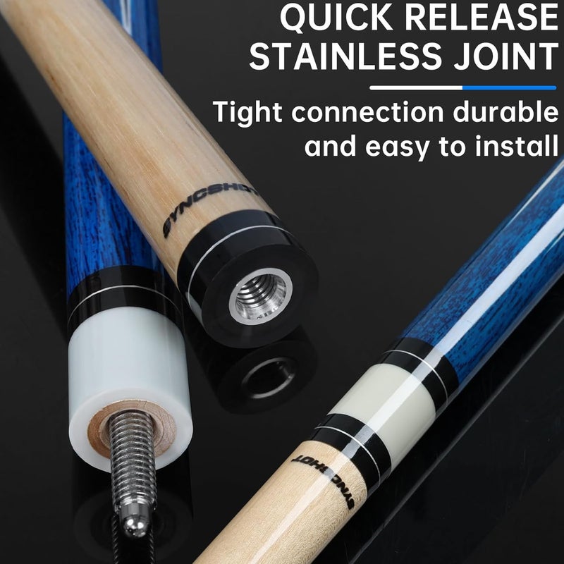 SYNCSHOT Store Pool Cues Set of 5 / 1, Pool Sticks for Adults 58 Inch 18 19 20 21Oz Maple Wood Billiards Cue Sticks, 5 Different Colors For Professional Billiard Players Bars Home Hall Table Sport - Image 4